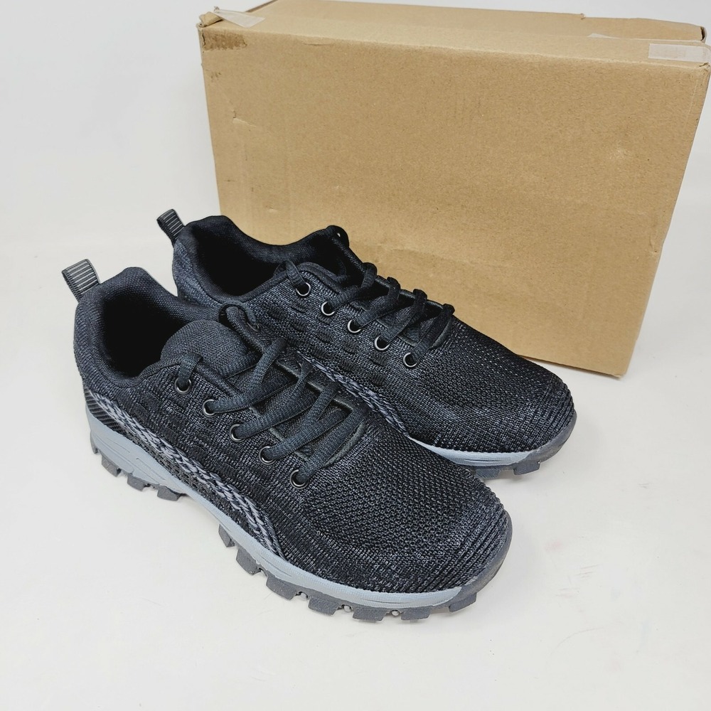 Jabasic Unisex Kids Hiking Sneakers Sz 5 M Black Lace Up Outdoor Adventure